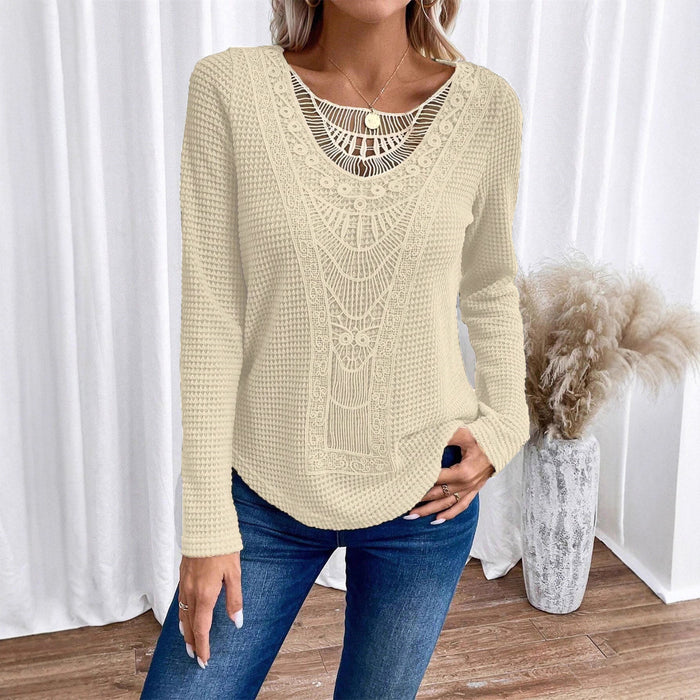 Cream Lace Knit Sweater