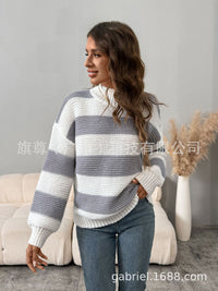 High-Neck Knit Sweater