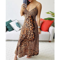 Ladies Leopard Print Maxi Dress