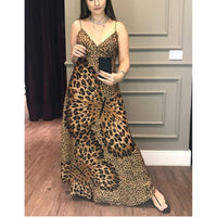 Ladies Leopard Print Maxi Dress