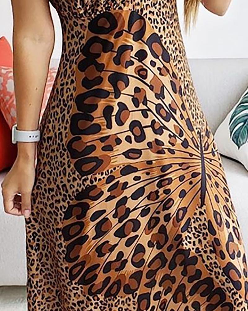 Ladies Leopard Print Maxi Dress