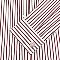 Men's Slim Fit Red & White Striped Shirt