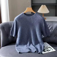 Men’s Short-Sleeve Knit Sweater - Cashmere-Feel Knit Tee
