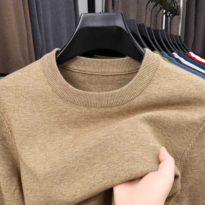 Men’s Classic Knit Sweater – Round Neck Long Sleeve Casual Pullover