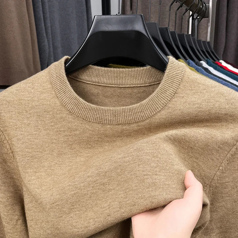 Men’s Classic Knit Sweater – Round Neck Long Sleeve Casual Pullover