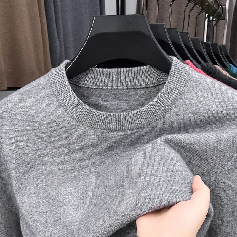 Men’s Classic Knit Sweater – Round Neck Long Sleeve Casual Pullover