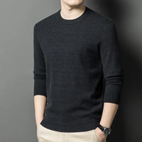 Men’s Classic Knit Sweater – Round Neck Long Sleeve Casual Pullover