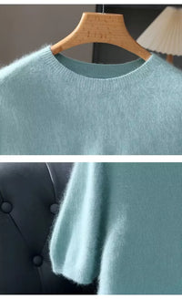 Men’s Short-Sleeve Knit Sweater - Cashmere-Feel Knit Tee