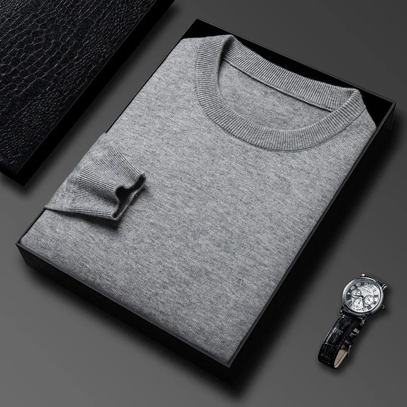 Men’s Classic Knit Sweater – Round Neck Long Sleeve Casual Pullover