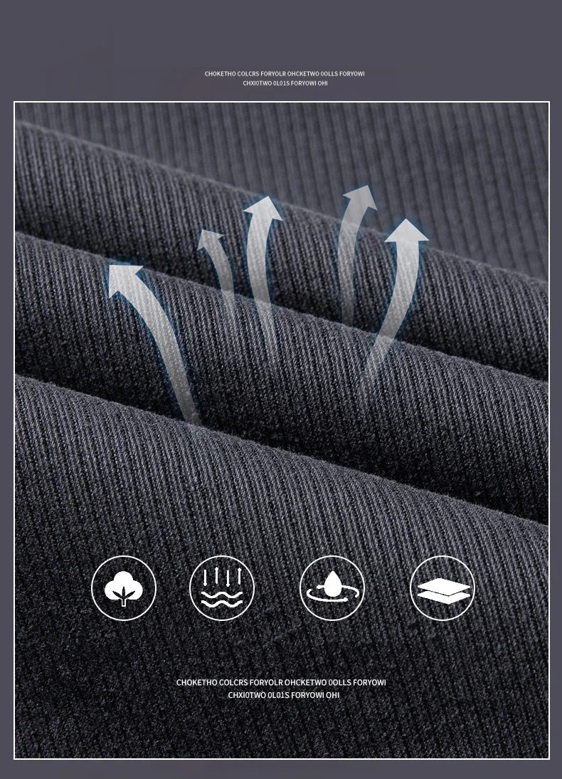 Men’s Slim Straight Stretch Twill Trousers – Smart Casual Cotton Pants