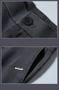 Men’s Slim Straight Stretch Twill Trousers – Smart Casual Cotton Pants