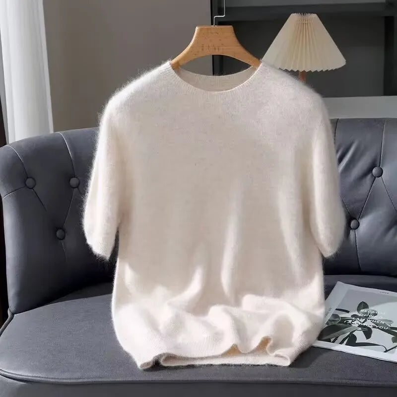 Men’s Short-Sleeve Knit Sweater - Cashmere-Feel Knit Tee