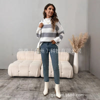 High-Neck Knit Sweater