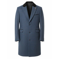 Men's 3/4 Long Overcoat Jacket Herringbone Tweed Coat Peaky Blinders
