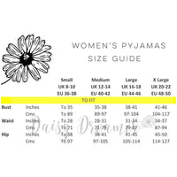 Daisy Dreamer Women's Cotton Pyjama Set With Elasticated Patterned Bottoms Super Soft Cosy Sleepwear